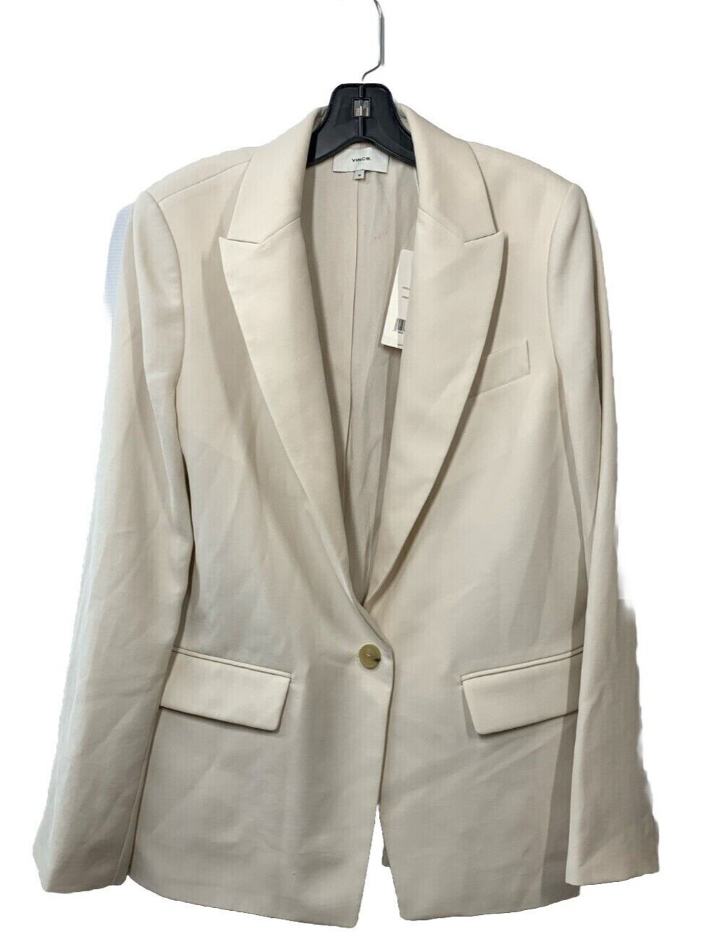 VINCE Boyfriend Blazer Oatmeal Basic Jacket 10 Long Sleeve 690 Mag V700491177